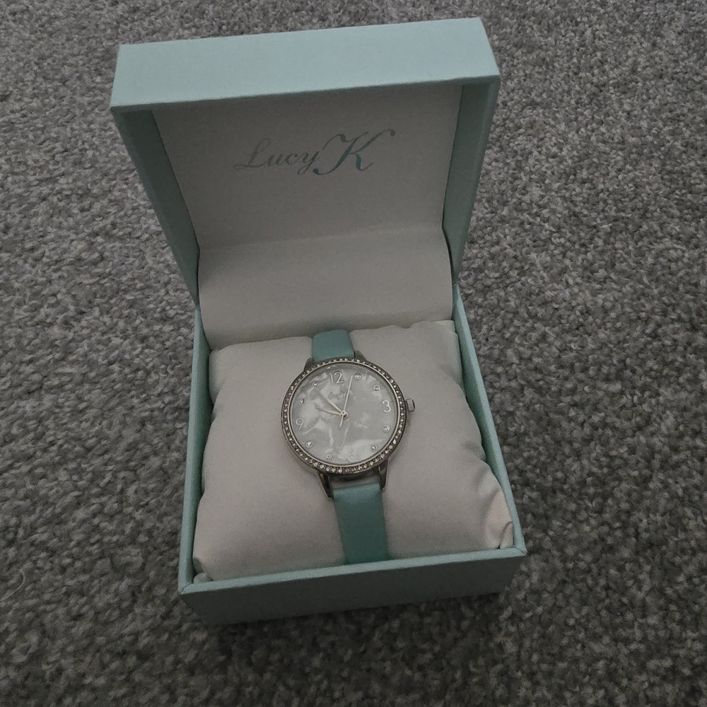 Lucy Silver Dial with Teal Strap Women's Watch